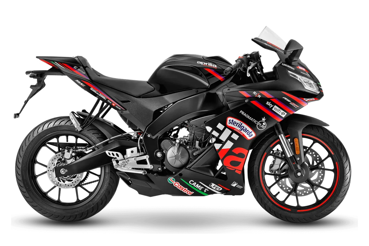 Aprilia RS 125 in GP Replica, zijaanzicht