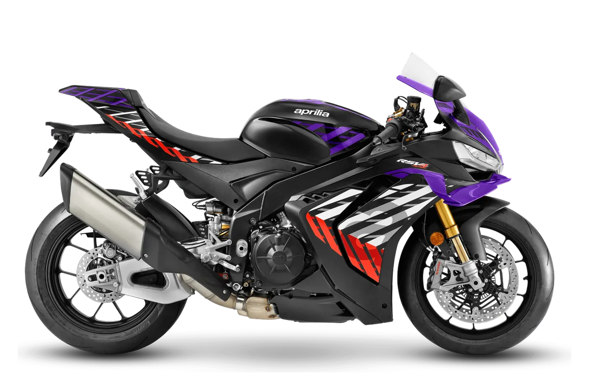 Aprilia RSV4 1100 in Factory: Shakedown Indigo, zijaanzicht