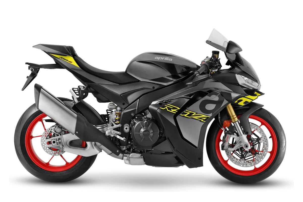 Aprilia RSV4 1100 in Poison Yellow, zijaanzicht