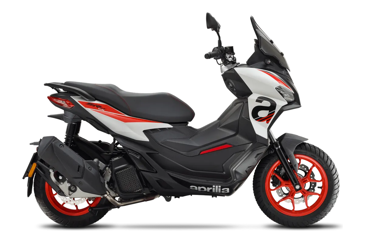 Aprilia SR GT in Sport: Space White, zijaanzicht