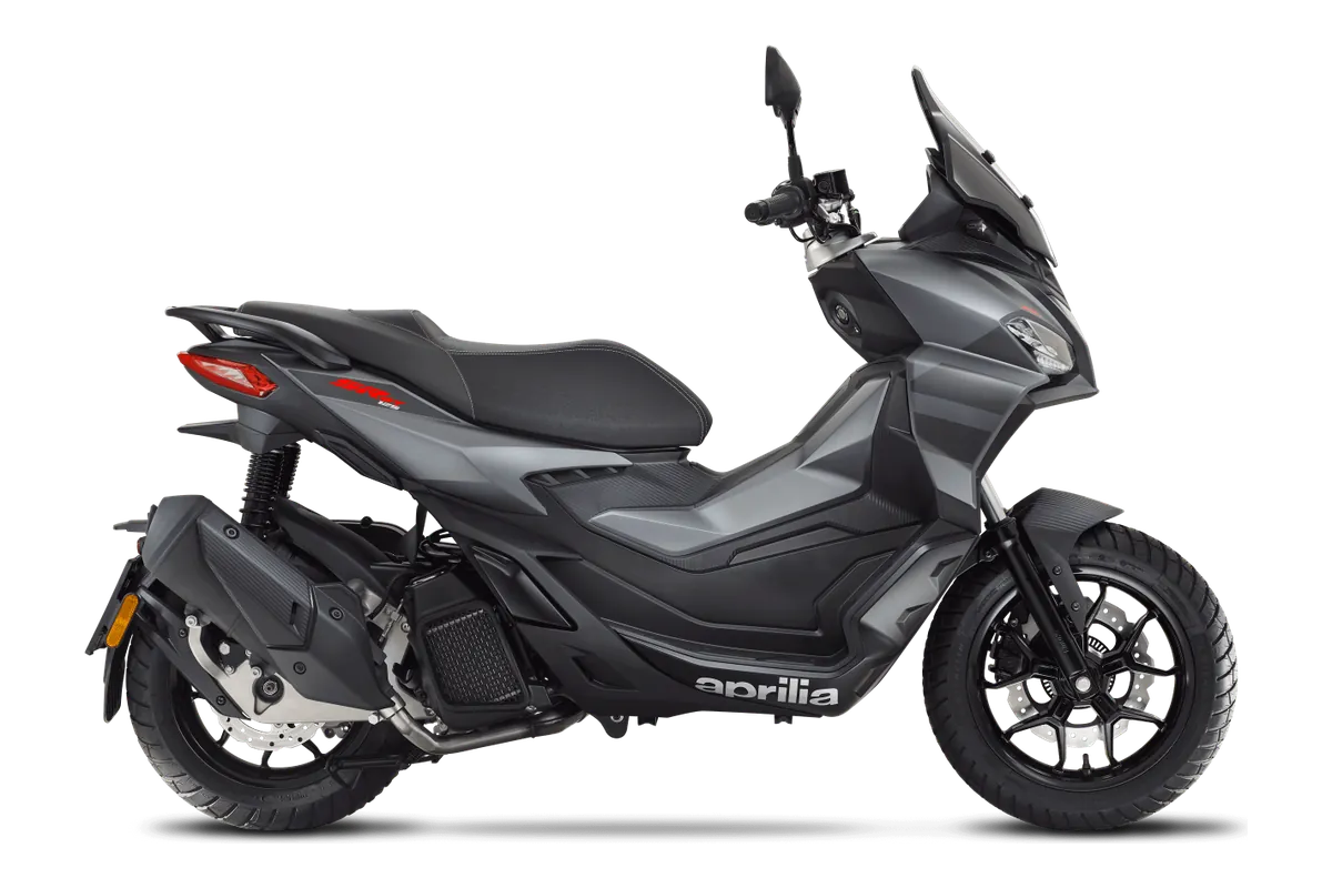 Aprilia SR GT in Street Grey, zijaanzicht