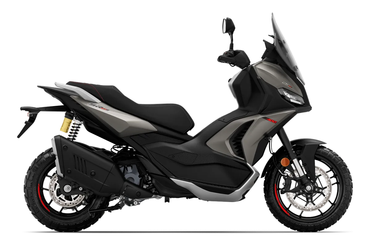 Aprilia SR GT 400 in Boulder Grey, zijaanzicht