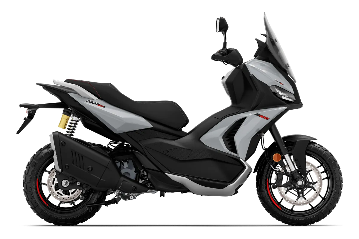 Aprilia SR GT 400 in Dusty Grey, zijaanzicht