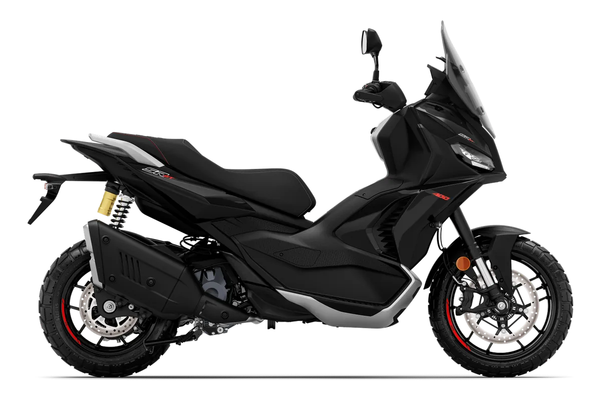Aprilia SR GT 400 in Rugged Black, zijaanzicht