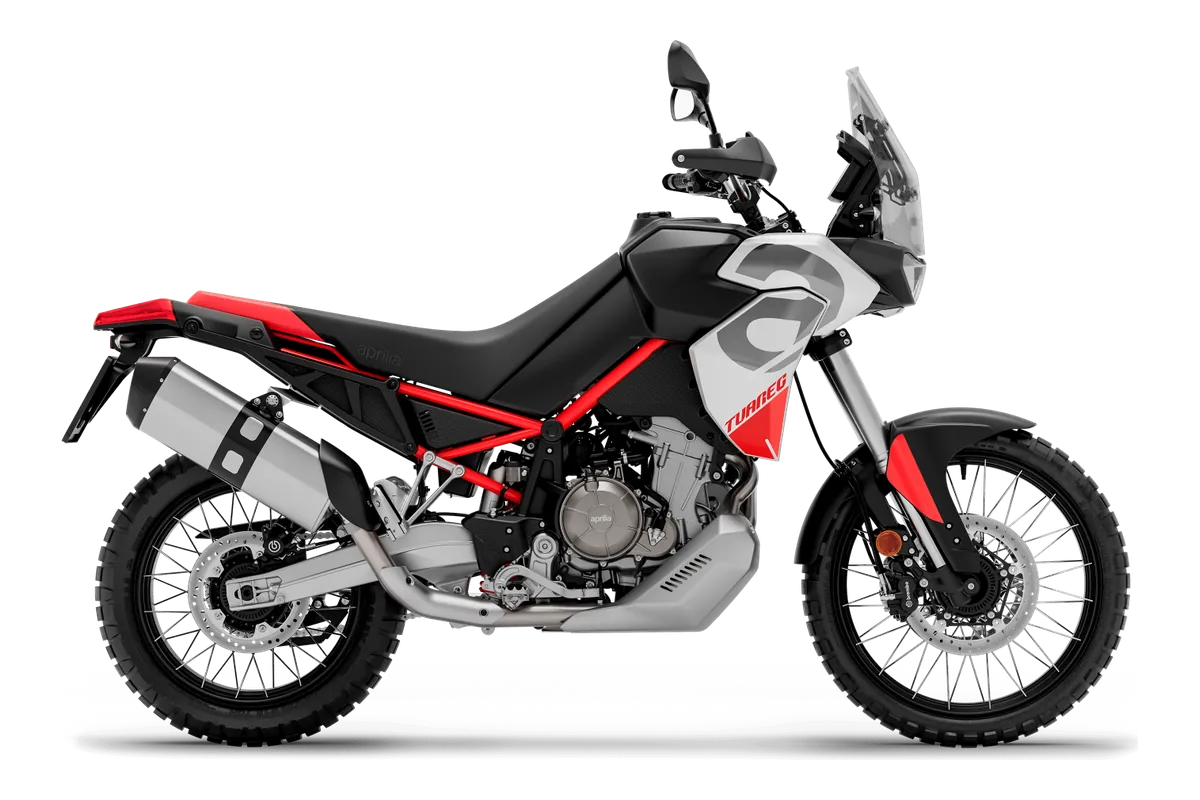Aprilia Tuareg 660 in Hailstorm White, zijaanzicht
