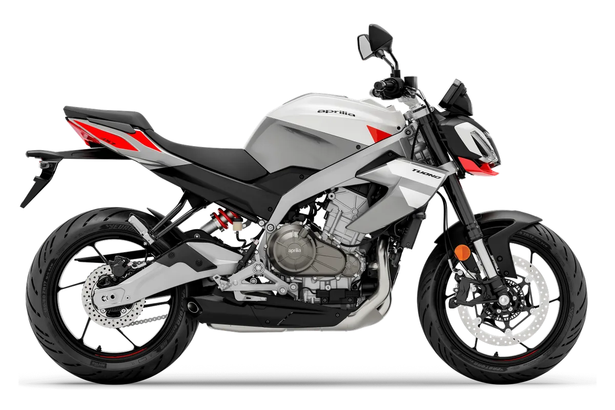 Aprilia Tuono 457 in Puma Grey, zijaanzicht