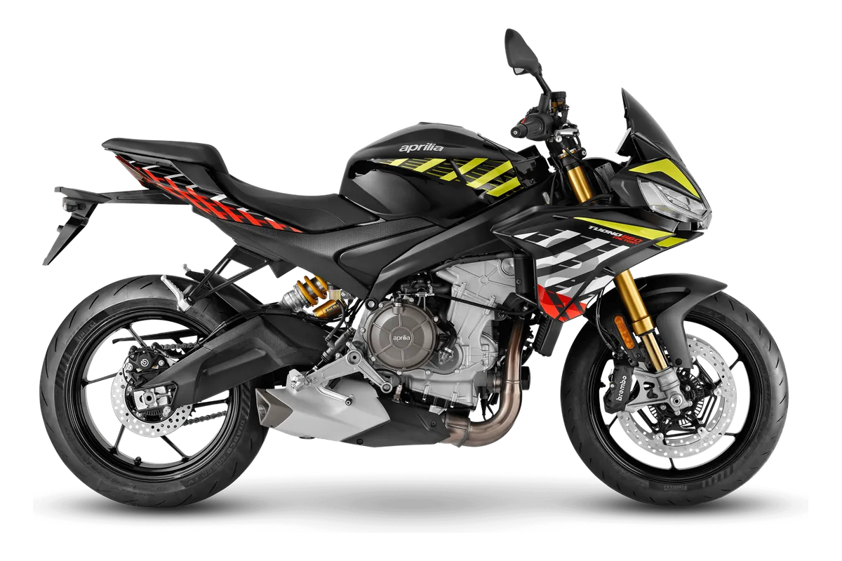 Aprilia Tuono 660 Factory in Shakedown Yellow, zijaanzicht