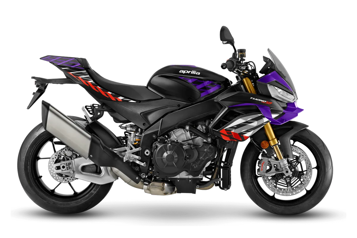 Aprilia Tuono V4 1100 in Factory: Shakedown Indigo, zijaanzicht