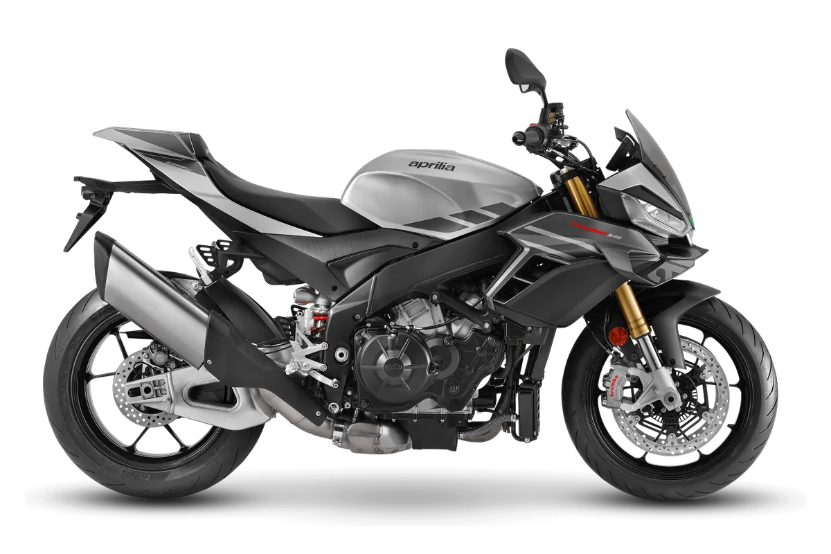 Aprilia Tuono V4 1100 in Shark Grey, zijaanzicht