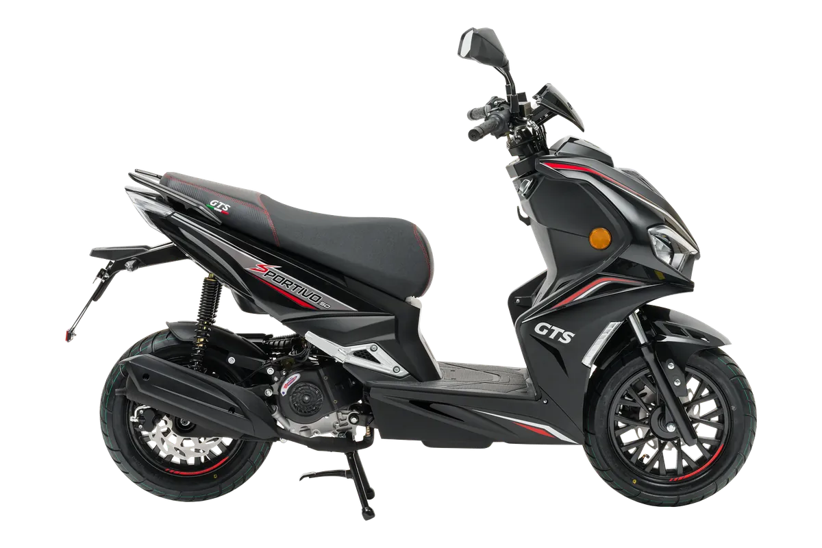 GTS Sportivo in Black Pearl/Red, zijaanzicht
