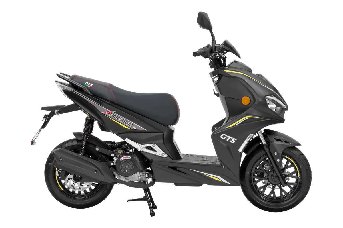 GTS Sportivo in Matt Carbon Black/Yellow, zijaanzicht