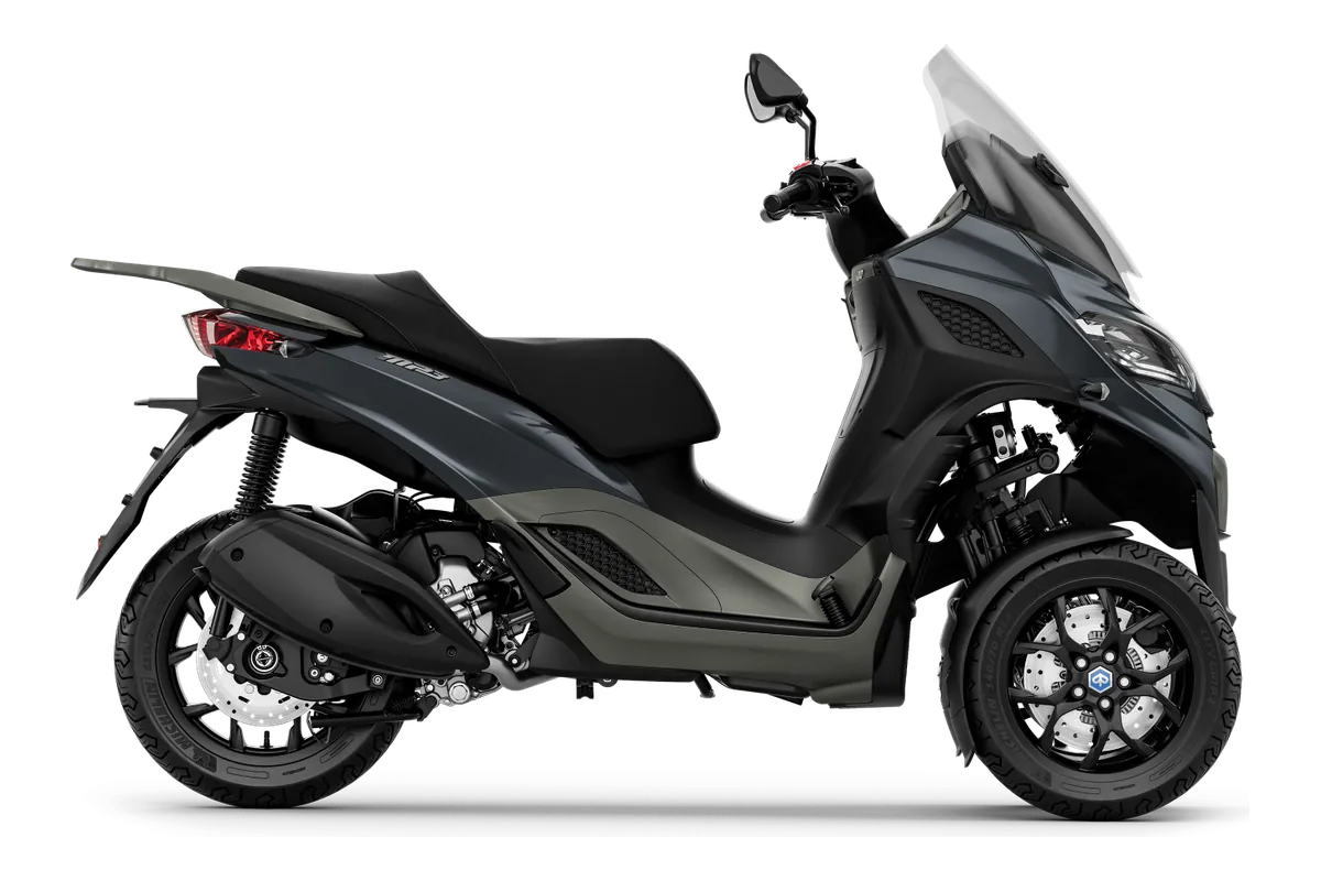 Piaggio MP3 in Grigio Grafite, zijaanzicht