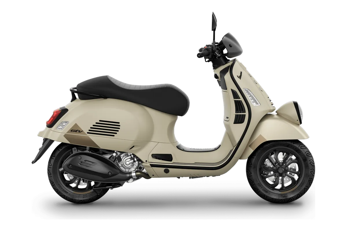 Vespa GTV in Beige Avvolgente Matt, zijaanzicht